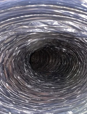 Clean flexible air duct after duct cleaning service by Air i Am Duct & Chimney Services Houston