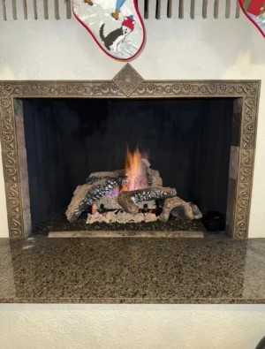 Clean fireplace after chimney cleaning service by Air i Am Duct & Chimney Services Houston