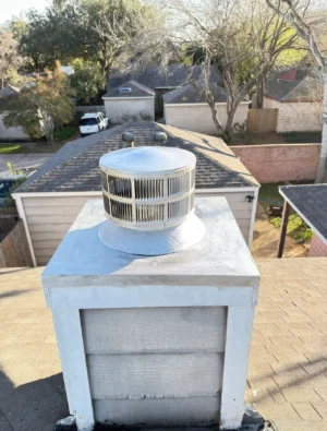 Clean chimney cap after chimney cleaning service by Air i Am Duct & Chimney Services Houston