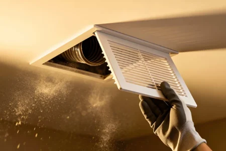 Thorough ductwork cleaning removing dust, debris, and allergens to improve airflow and system performance