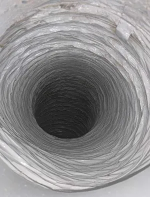Clean dryer vent duct after professional dryer vent cleaning service
